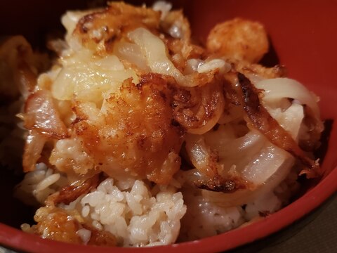 玉ねぎのかき揚げ丼♪